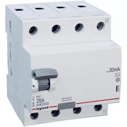 Дифференциальное реле LEGRAND RX3 30mA 25А 4п AC 402062