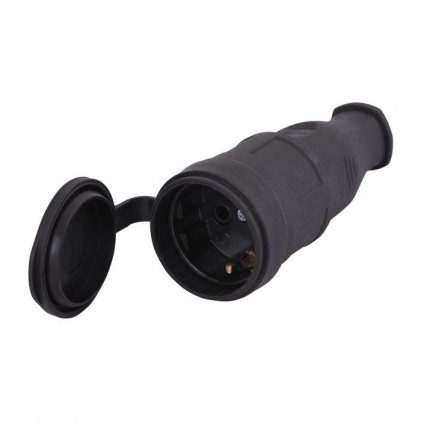 Штепсельный разъем LEZARD 106-0400-0102/102 с заглушкой 2Р+РЕ 1х16А 220-240V (каучук)