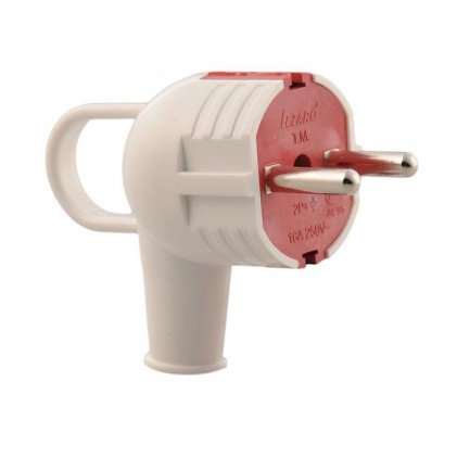 Вилка LEZARD с ручкой 715-0201-602 с заземлением белая/красная