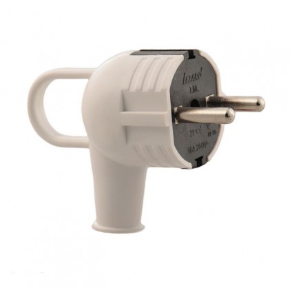 Вилка LEZARD с ручкой 715-0203-602 с заземлением белая/черная