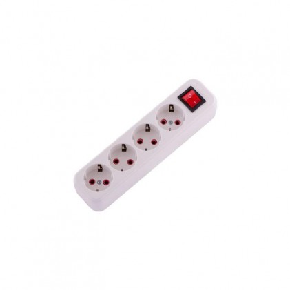 Колодка LEZARD LILA с заземлением 4 входа с выключателем 720-0400-402