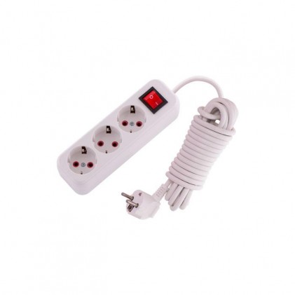 Удлинитель LEZARD LILA с заземлением 3 входа 5 метров с выключателем 720-0305-302