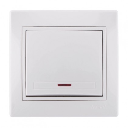 Выключатель LEZARD Mira 701-0202-111 1кл. с подсветкой белый