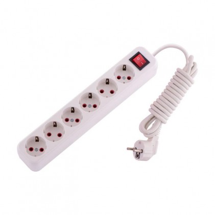 Удлинитель LEZARD LILA с заземлением 6 входов с выключателем 3 метра 720-0603-602
