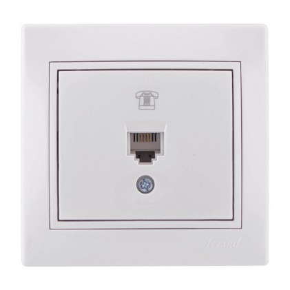 Розетка телефонная евро LEZARD Mira 701-0202-137 RJ11 разъем белая