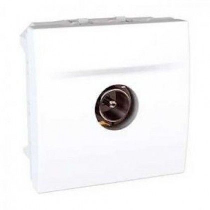 Розетка SCHNEIDER UNICA MGU3.463.18 TV проходная штырьевой разъем 2 мод. белая