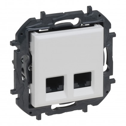 Розетка компьютерная 2*RJ45 cat.5e UTP н/екр. LEGRAND Niloé Step белая