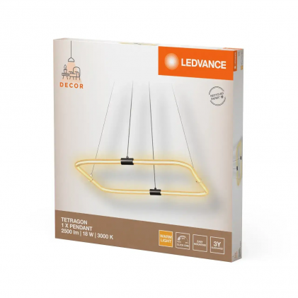 Светильник LEDVANCE Decor Tetragon Pendant 18W 3000K Click DIM светодиодный