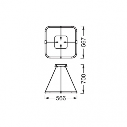 Светильник LEDVANCE Decor Tetragon Pendant 18W 3000K Click DIM светодиодный