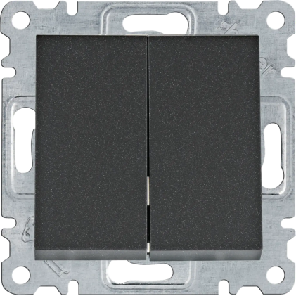 Выключатель-кнопка HAGER LUMINA 2-клавишный 10А/250В черный